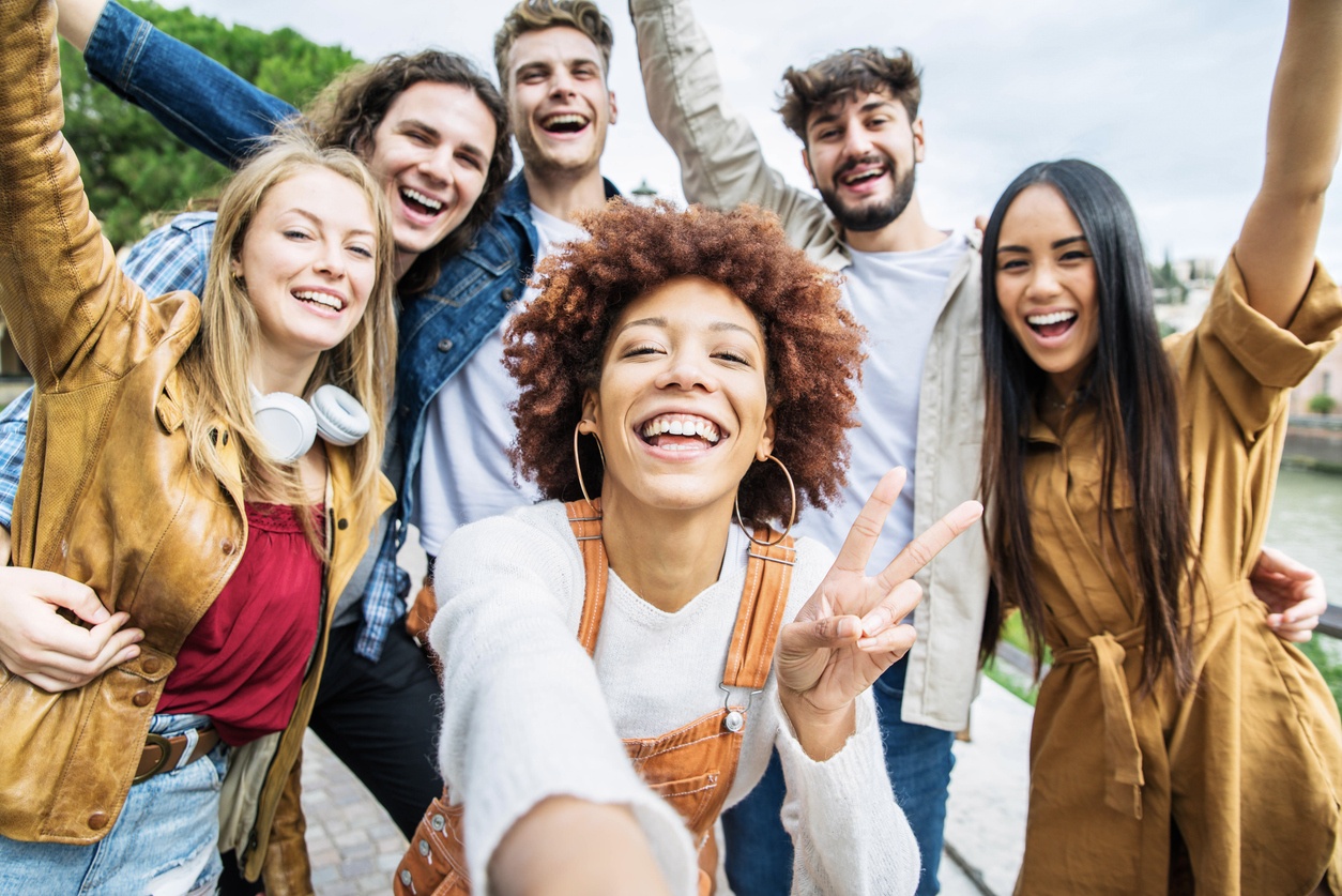 group of young people outdoors