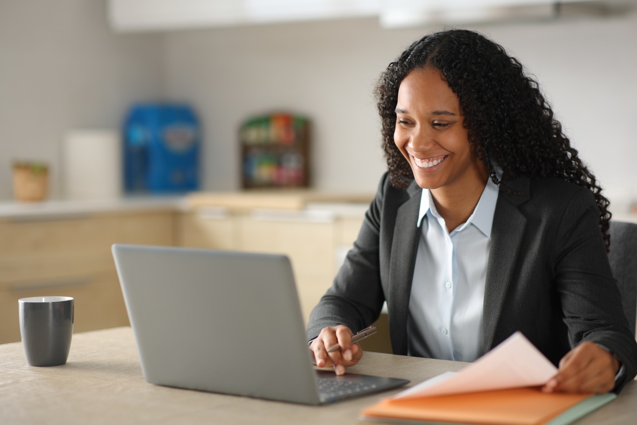woman on computer